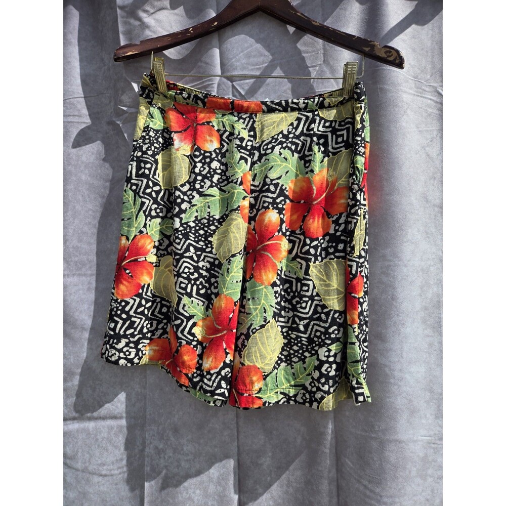 White Stags Womens Shorts And Tank Top Matching Top Sz Lg Hawian Floral Vacation